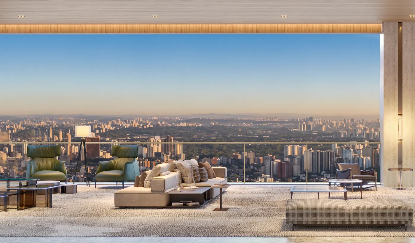 Living do apartamento de 284 m² — The One Oscar Freire